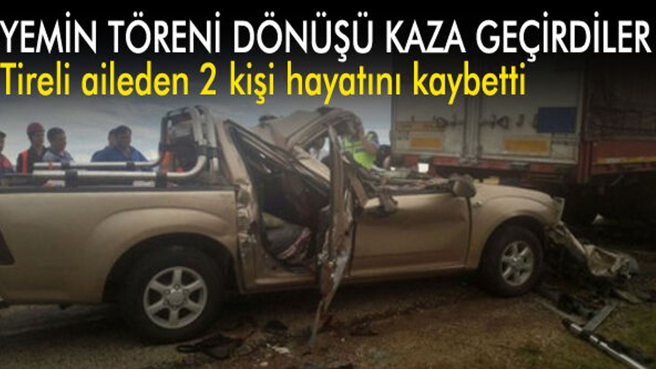 Yemin töreni dönüşü kaza: 2 ölü 3 yaralı