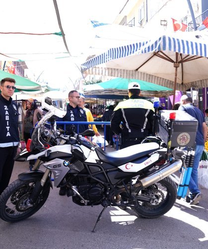 Tire Salı Pazarı’nda, motosiklet uygulaması