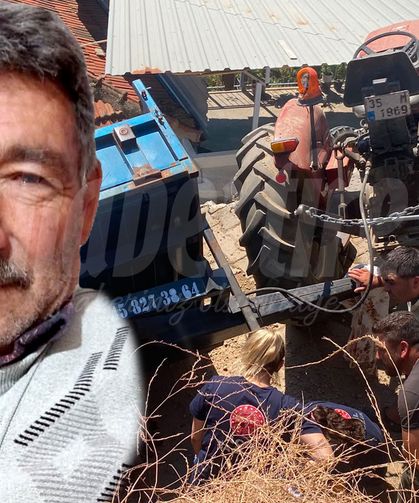 Devrilen traktörün altında can verdi