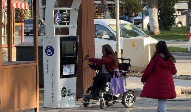 Tire Belediyesi, ücretsiz engelli aracı şarj istasyonları kurdu