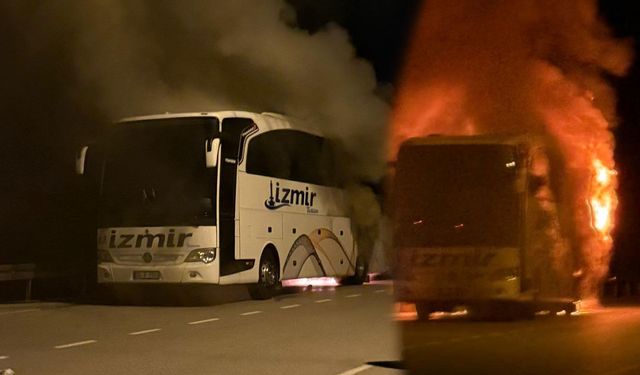 Antalya-Tire otobüsünde yangın