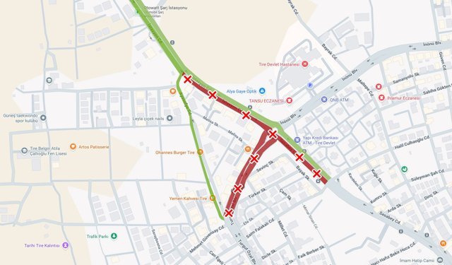 Hastane Kavşağı, geçici olarak araç trafiğine kapatıldı