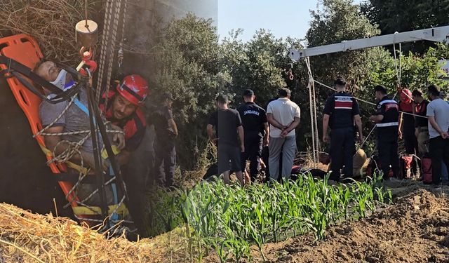 Tire’de Korkutan Kaza: 20 Metrelik Kuyuya Düşen Çiftçi Kurtarıldı