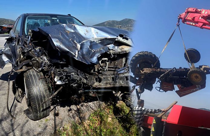 Traktör 3 parçaya ayrıldı