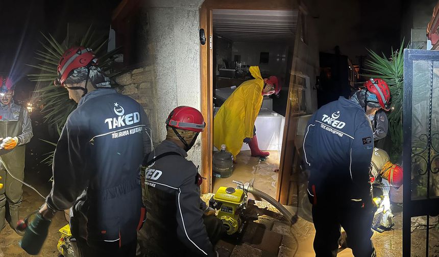 TAKED, Foça’daki sel felaketinde görev aldı