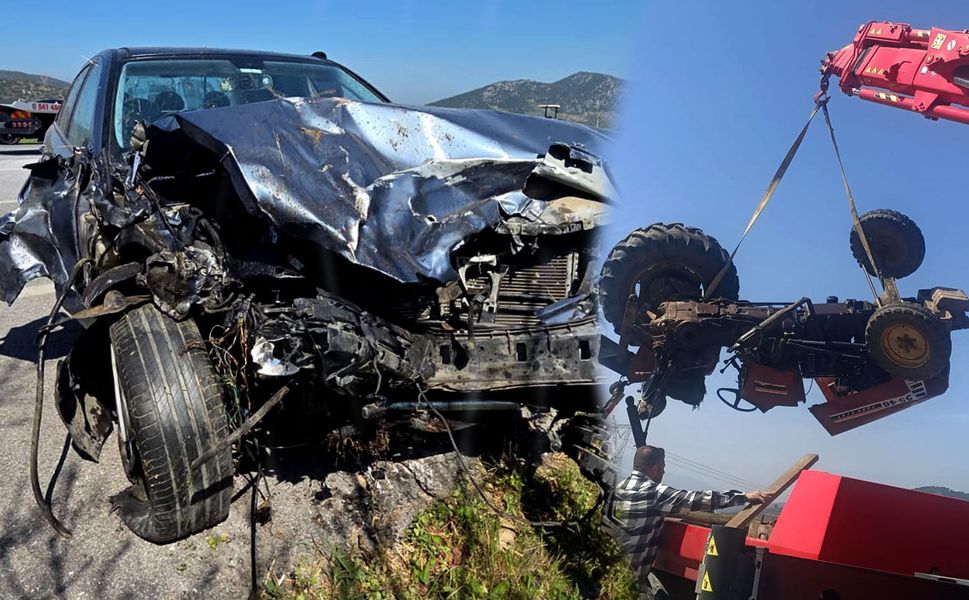 Traktör 3 parçaya ayrıldı