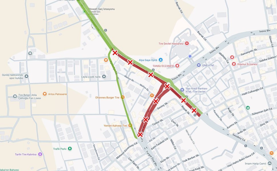 Hastane Kavşağı, geçici olarak araç trafiğine kapatıldı